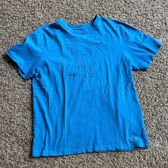 Life Is Good Tops - Life is Good Amigo Dog Blue T-shirt size Large